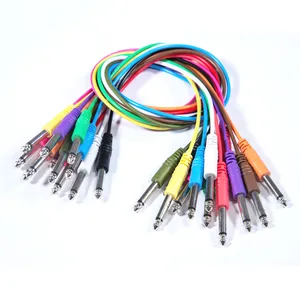 Colorido Cable de audio Jack de 6,35mm Cable de parche mono macho a macho TS de 1/4"