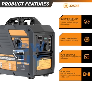 Generatore Inverter a Onda Sinusoidale Pura 2500W 120V-240V 12V/24V DC a Basso Consumo di Carburante, Generatore a <span class=keywords><strong>Benzina</strong></span>/<span class=keywords><strong>GPL</strong></span> per Camper e Uso Domestico - Product Image 4