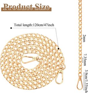 High-End <b>Bag</b> Accessories Flat <b>Bag</b> Chain Metal <b>Strap</b> Single Shoulder Crossbody or Lantern <b>Replacement</b> for Needlework - Product Image 2