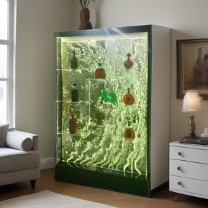 Moderno ristorante Home Bar mobili Multi colore cambia LED luce in acrilico vortice acqua bolla muro Wine espositore Cabinet - Product Image 3