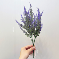 Rangkaian Lavender Buatan 38cm untuk Pernikahan, Rumah, Meja, Dapur, Kantor, Dalam Ruangan, Teras, Kebun, Luar Ruangan, Kotak Jendela, Pot Tanaman