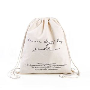 Custom Eco-Friendly Organic Muslin Cotton <b>Pouch</b> White Calico Cloth Canvas <b>Drawstring</b> Bag Logo Printed Dust Promotional Gift - Product Image 4