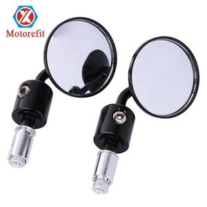 Rétroviseurs d'extrémité de guidon de moto CNC 3 "Round 7/8" pour Honda Yamaha Suzuki Rétroviseurs latéraux d'extrémité de guidon - Product Image 1