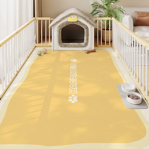 Tapis pour animaux de compagnie en PVC de style dessin animé, rectangulaire, antidérapant, facile à nettoyer, tapis de sol pour salon - Product Image 2