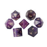 Agate naturelle 14mm violet rond jeu de dés de pierres précieuses pour donjons et dragons