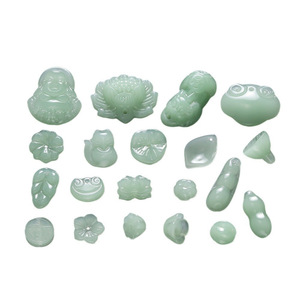 Breloques en imitation jade de style chinois, forme animale, Pixiu, Bouddha Maitreya, accessoires de bijoux DIY, cadeau unisexe, pendentif breloque - Product Image 5