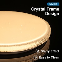Lampe Intelligente Circulaire en Cristal au Design Moderne, Lumière LED Ronde en Acrylique pour Décoration de Plafond, Lumière LED pour Intérieur, Salon, Chambre à Coucher