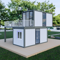 WinFair Maison Conteneur Mobile Démontable Modulaire Préfabriquée Moderne Gris-Vert pour Mini-Maisons Préfabriquées et Logements Annexes