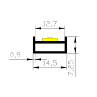 Profilé LED en aluminium robuste à montage en surface, fin, avec dissipation thermique, sans bande LED, idéal pour l'éclairage de meubles