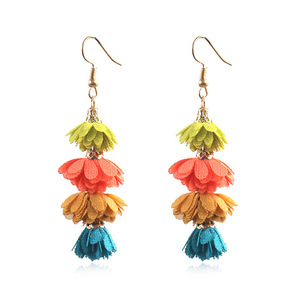 Pendientes Colgantes de Moda para Mujer, con Forma de Flor, Estilo Bohemia, Joyería para Fiesta, Resina Acrílica, Aleación de Zinc - Product Image 5