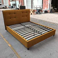 Derniers modèles de lits doubles, king et queen, de luxe, au design moderne, avec sommier rembourré en tissu, système de levage à vérin à gaz et rangement, écologiques