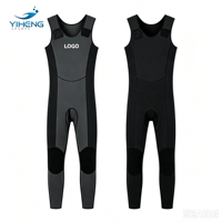 Combinaison de plongée sans manches en néoprène 2 mm pour homme, noire et grise, pour la voile et la plongée
