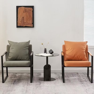 Sillón Individual Nórdico, Sofá Perezoso, Silla de Ocio Sencilla de Hierro de Lujo Ligero Italiano, Silla de Espera para Salón de Belleza - Product Image 6