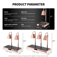 Lampe chauffante électrique WINNERS Hotel haut de gamme en acier inoxydable or rose à double/triple tête pour buffet