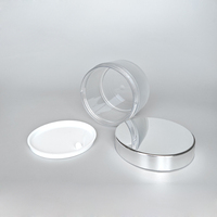En stock – Pot en plastique PET givré à parois épaisses, haut de gamme, 200g, 250g, avec couvercle argenté moulé et large ouverture, 4oz