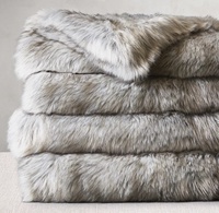 Couverture de luxe épaisse en fausse fourrure de chinchilla