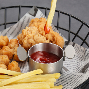 Plato para Condimentos de Acero Inoxidable 304, Plato Pequeño para Ensaladas, Salsas, Papas Fritas y Ketchup, para Restaurantes de Barbacoa y Restaurantes Occidentales - Product Image 3