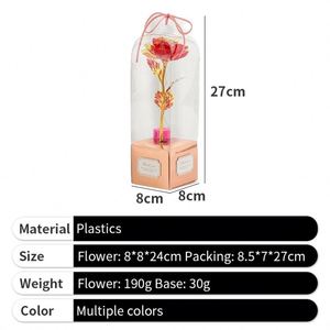 Rosa Dorada Personalizada para el Día de San Valentín, Regalo para Mujer, Rosa Seca con LED en Caja de PVC - Product Image 2