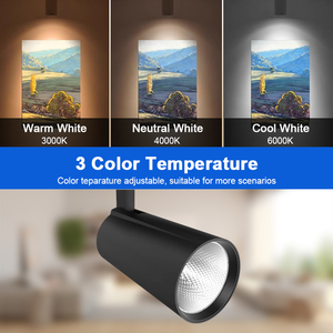 Système d'éclairage sur rail LED 4000K 6000K pour magasin de vêtements, projecteur sur rail COB en aluminium noir et blanc, AC110V 220V, 2 fils - Product Image 6