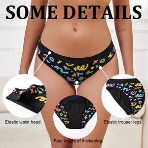 Mädchen Bikini Periodenunterwäsche, 4-lagig, Nahtlos, Unsichtbar, Auslaufsicher, Physiologische Unterhose, Menstruationshöschen - Product Image 3