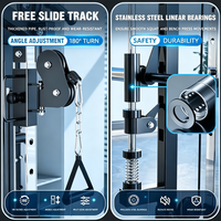Dinuo Multi Functional Home Gym Smith Machine Power Rack, Système de croisement de câbles, Rack à squats intégré pour l'entraînement de force