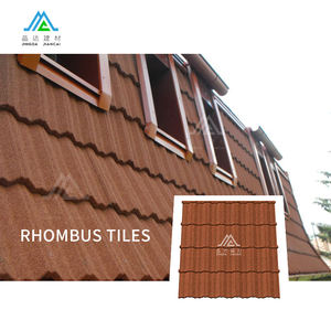 Tuile de toiture en métal revêtue de pierre moderne durable et légère losange aspect <span class=keywords><strong>ardoise</strong></span> classique pour villas hôtels pour maisons résidentielles - Product Image 1