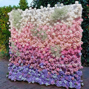 Haute 5D Fleur Panneau Mural De Luxe Flore Décor Graduation Halloween Rouge Rose Violet Fleurs Roll-Up Tissu Toile De Fond De Mariage - Product Image 1