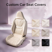 Housses de siège auto personnalisées complètes avec coutures perforées ondulées pour Mercedes-Benz SMART, en cuir Nappa blanc cassé, amovibles, luxe automobile
