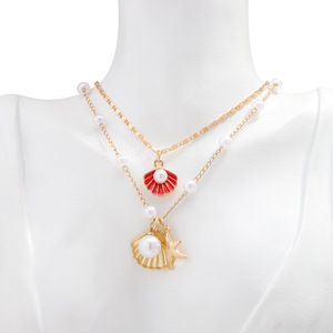ชุดสร้อยคอไข่มุกเทียมลายเปลือกหอยสุดเก๋ พร้อมจี้รูปปลาดาว เครื่องประดับแฟชั่นสำหรับผู้หญิง เหมาะสำหรับงานปาร์ตี้ - Product Image 4