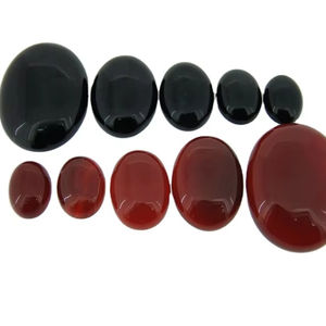 QXB 빨간 마노 돌 도매 검은 오닉스 돌 카보 숑 구슬 도매 DIY 보석 - Product Image 1