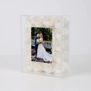 Cadre photo en acrylique avec rose éternelle, boîte à fleurs de luxe, cadeaux pour la fête <span class=keywords><strong>des</strong></span> mères, la Saint-Valentin, l'anniversaire, décoration de la maison - Product Image 6