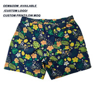Shorts de bain pour hommes, motif floral tropical et ananas, extensibles, séchage rapide, légers, pour l'été