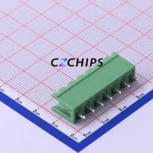 XY2500V-A-5.00-7P Plug-in Terminal Block Through hole,P=5mm Connector Board-to-Board / Socket - Open 1x7P 5mm Green - Product Image 2