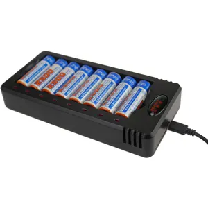 Snelle 8-Bay Count Lcd Smart Aa/Aaa Nimh/Nicd Batterij Nikkel Metaal Hydride Oplaadbare Batterij 8 Positie Nimh Batterijlader