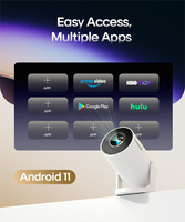 Mini Proyector Inteligente HY300 Pro 2025, Android 14, 720P, 290 ANSI, Decodificación 8K, WiFi 6, BT5.4, Corrección Trapezoidal Automática, Superventas
