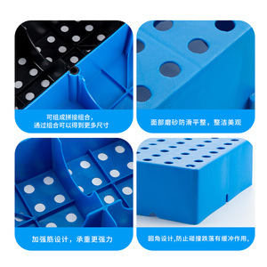 พาเลทพลาสติกแบบเข้าได้ 4 ทิศทาง รับน้ำหนักได้ 800 กก. รับน้ำหนักคงที่ 3.0 ตัน รับน้ำหนักได้ขณะเคลื่อนที่  แผ่นพลาสติก PE หนาพิเศษสำหรับจัดเก็บสินค้าในคลังสินค้า - Product Image 2