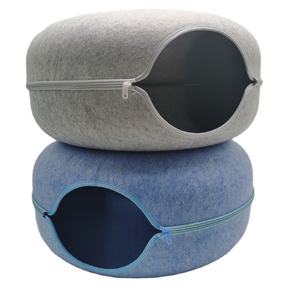 Sıcak satış fabrika doğrudan el yapımı yavru sıcak rahat yatak sert yuva keçe kedi mağarası delik - Product Image 1