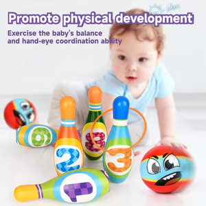Jouets Lucky Toys pour l'éducation préscolaire, jeu de piquet et de boule, mini-jeux de bowling en <span class=keywords><strong>coton</strong></span> PU pour enfants - Product Image 2