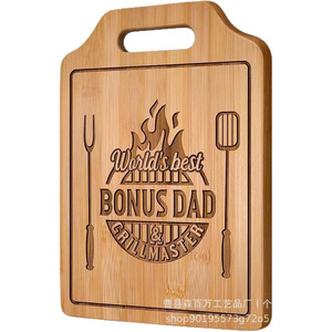 Planche à découper en bambou rectangulaire gravée au laser avec un motif en croix pour le fromage, la pizza, le steak, usage domestique - Product Image 2