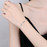 Bracelet ajustable élégant en argent sterling S925 avec moissanite certifiée GRA 0,1 ct*9 VVS1, cadeau de fiançailles pour femme