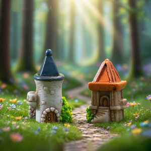 Miniature Fairy Castle Landscape Resin Decorations <strong>Mini</strong> House Figurines Ornaments for DIY Desk Micro <strong>Christmas</strong> Home Craft Decor - Product Image 4