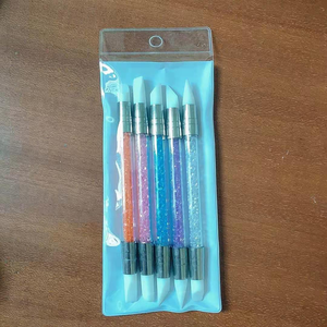 5pcs Double Head Silicone Nail Art Pens Acrylic Handle Soft Crystal Manicure Brush <b>Set</b> - Product Image 6