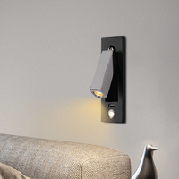 Lampe murale de lecture encastrée ZeroUNO pour hôtel, luminaire réglable avec interrupteur, lampe de chevet nordique pour hôtel
