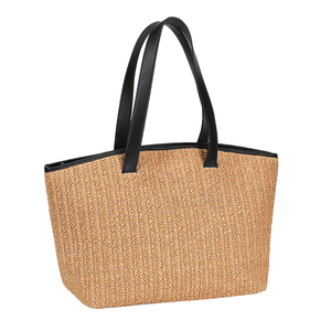 กระเป๋าถือสาน ขนาด 38 x 20 x 30 ซม. มีช่องใส่ของ กระเป๋าถือผ้าแคนวาสสีกากีสำหรับผู้หญิง ทันสมัยและใช้งานได้จริง เหมาะสำหรับทุกฤดูกาล - Product Image 1