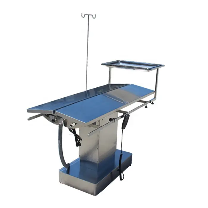 पशु चिकित्सा उपकरण पशु पालतू ऑपरेटिंग मेज के लिए 304 स्टेनलेस स्टील वी-प्रकार पशु चिकित्सक सर्जरी टेबल पशु चिकित्सक क्लिनिक