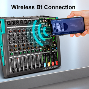 Mezclador de Audio Digital GT8 de 8 Canales, Mezclador de Audio Profesional con Amplificador de 500W*2 - Product Image 4