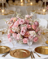 Fleurs et plantes décoratives OEM, centres de table pour événements de mariage, boule de fleurs artificielles en soie, décorations de mariage, fournitures