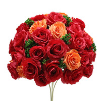 Bouquet de roses artificielles, arrangement floral réaliste en plastique, fait main, décoration romantique pour mariage
