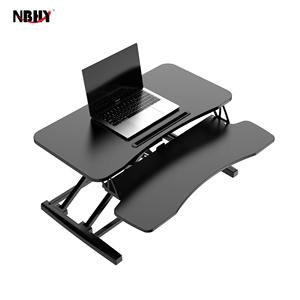 Hai lớp có thể gập lại Bàn chuyển đổi chiều cao có thể điều chỉnh ngồi để đứng bàn gỗ Bảng điều khiển bàn phím màn hình và máy tính xách tay máy trạm - Product Image 5