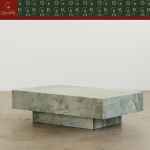 <span class=keywords><strong>Mesa</strong></span> de Centro GOLDKING Moderna para Sala de Estar, Mármol Verde Veteado, Base Gris Claro, Vetas Blancas y Grises, Acabado de Superficie de Alto Brillo - Product Image 2